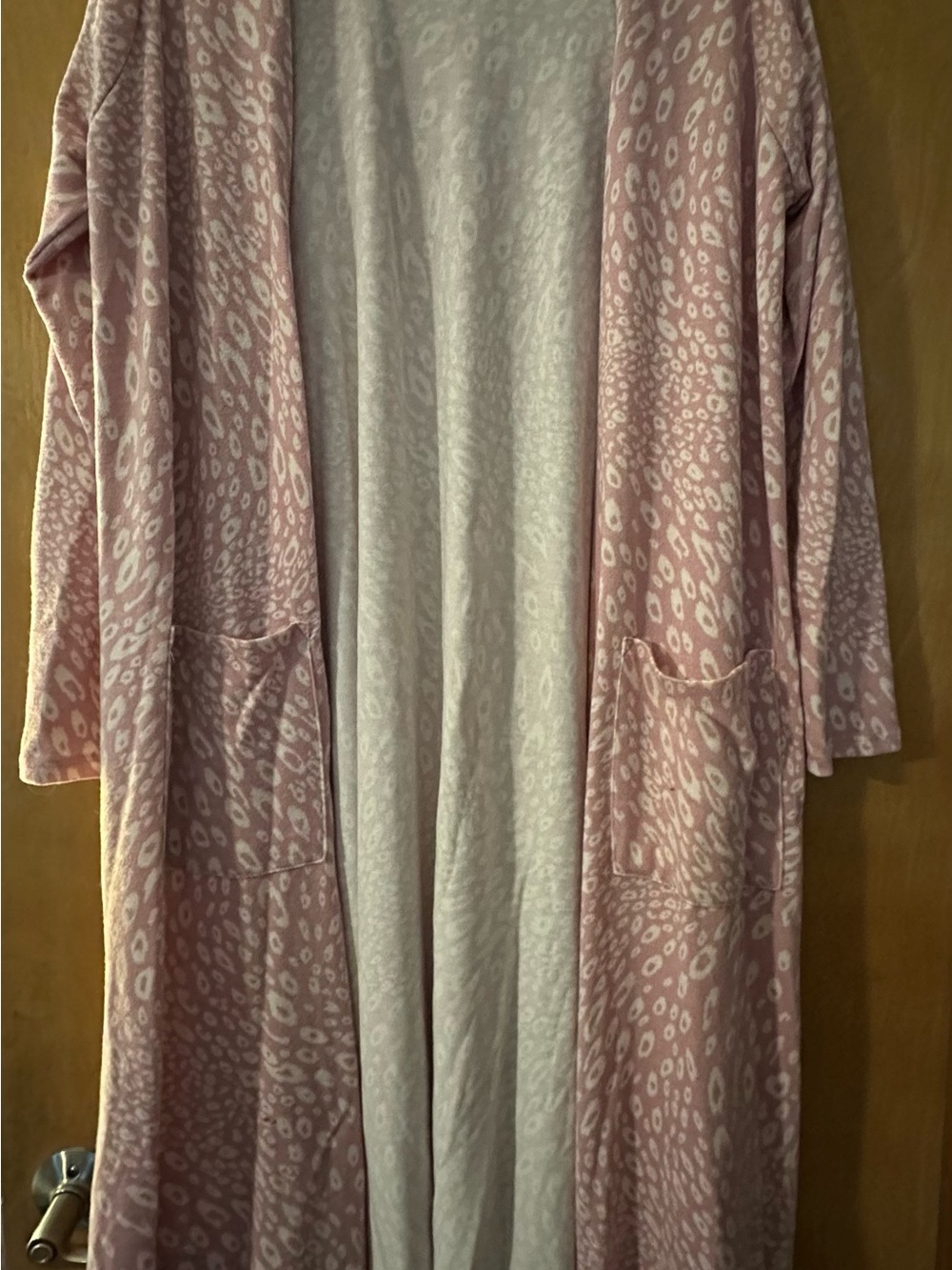 LuLaRoe Pink Leopard-Print Long Robe